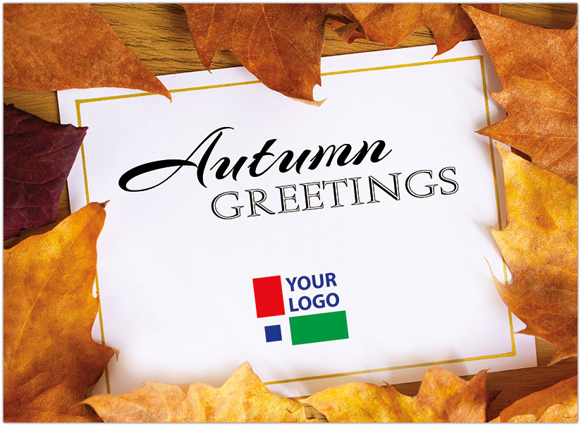 Select a verse or write your own. Autumn Greetings Logo Card D1690U-4B